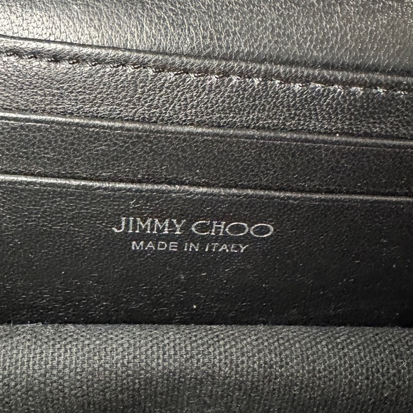 Jimmy Choo Black Suede Leather Silver Studded Finley Mini Crossbody Bag Chain - Picture 8 of 12